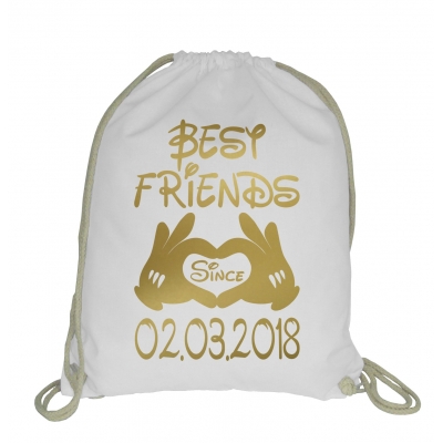 Plecak, worek ze sznurkiem dla przyjaciółki, przyjaciółek - BEST FRIENDS SINCE